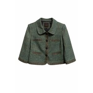 The Limited Collection Tweed Jacket Green Metallic Blazer Size Medium